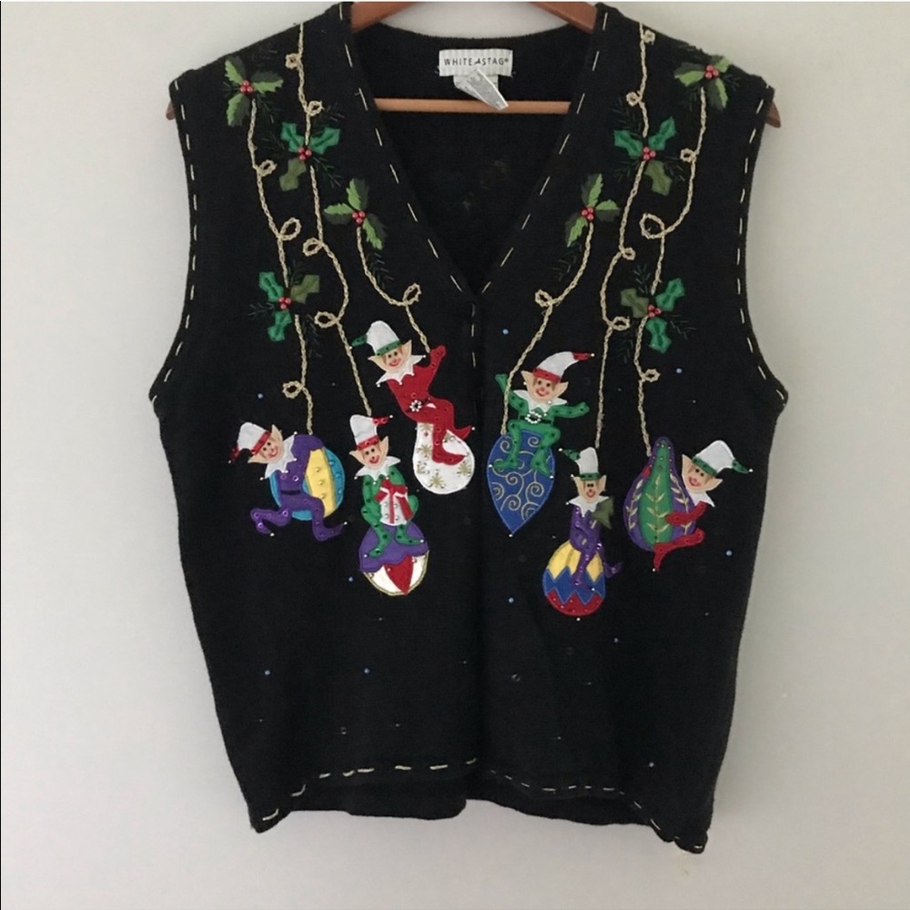 White Stag vintage Christmas sweater vest